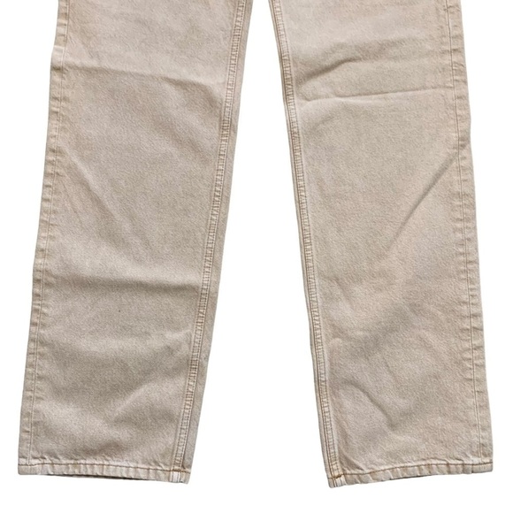 RE/DONE 70s Loose Long High Rise Wide Leg Button Fly Jeans in Washed Khaki Sz 25 - Picture 8 of 13